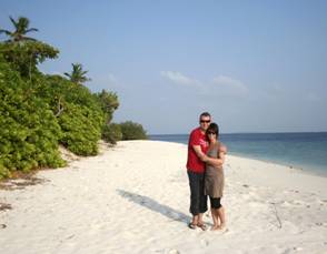Wir am Strand
